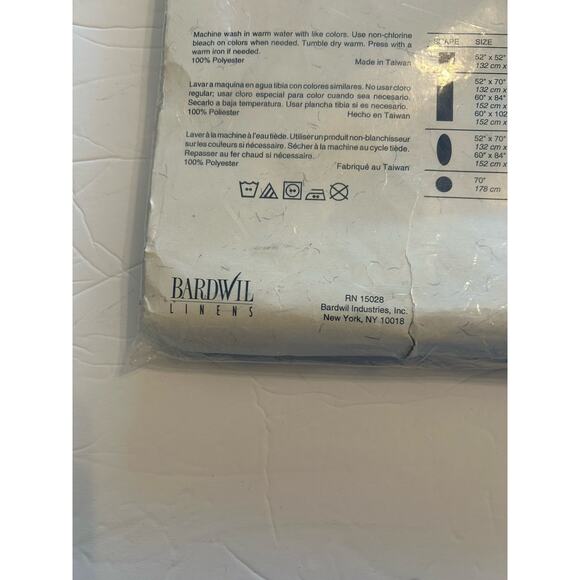 Vintage Blue Tablecloth Concorde 70 in Round Polyester Square Imprint Solid NWT - Picture 6 of 6